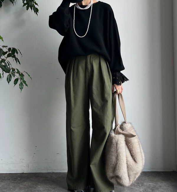  「ストレッチヤーン片畦ポンチョニット」|ニット・セーター|