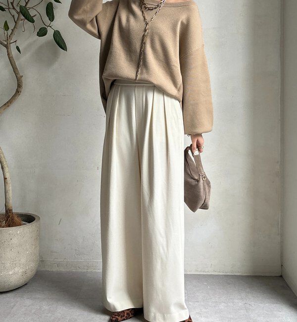  「ウォームタックワイドパンツ」|チノ|