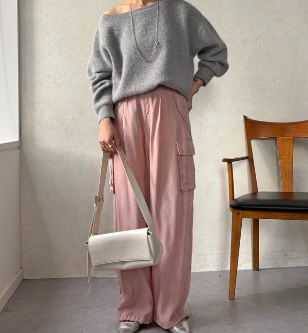  「ファーウールボートネックプルオーバー」|ニット・セーター|