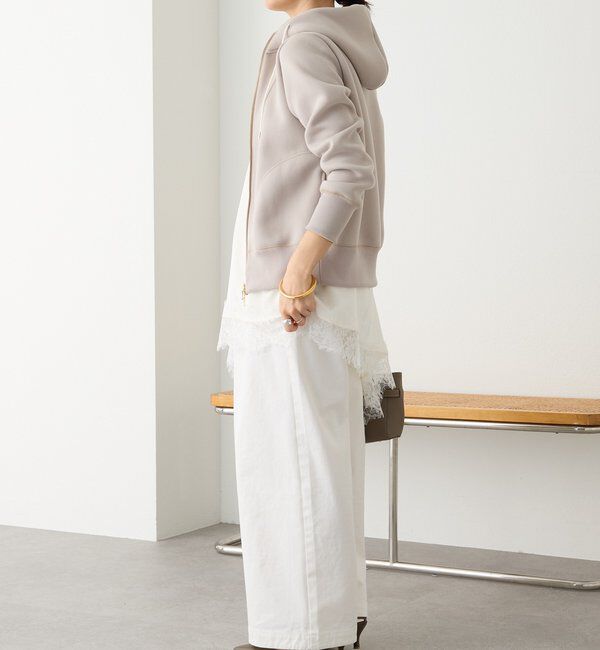  「【WEB限定/キレイめ上品】スポンジダンボールZIPパーカーカットソー」|パーカー|