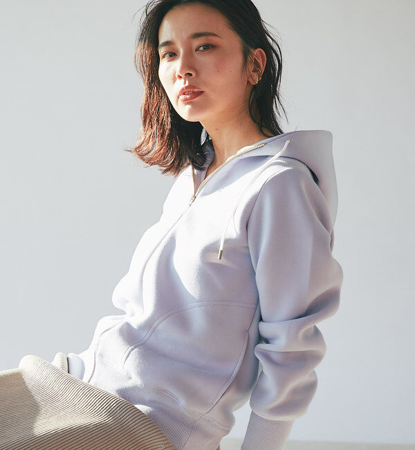  「【WEB限定/キレイめ上品】スポンジダンボールZIPパーカーカットソー」|パーカー|