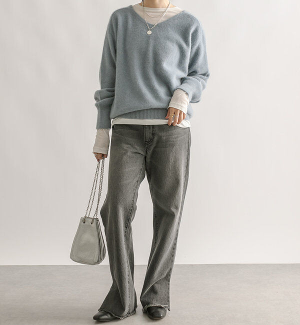  「【全骨格美脚見え！】slit DENIM」|デニム|