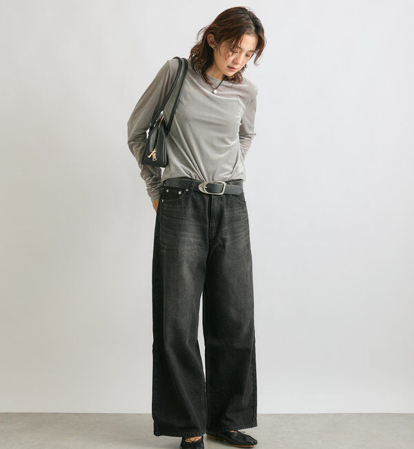  「【1枚でも様になる】シアーベロアロンT」|Tシャツ・カットソー|