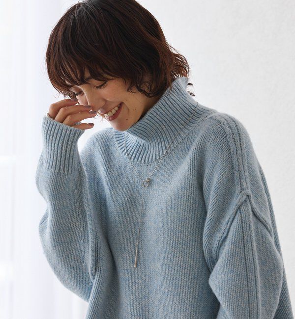  「【暖かな素材感/リバイバル】MIXヤーンタートルニット」|ニット・セーター|