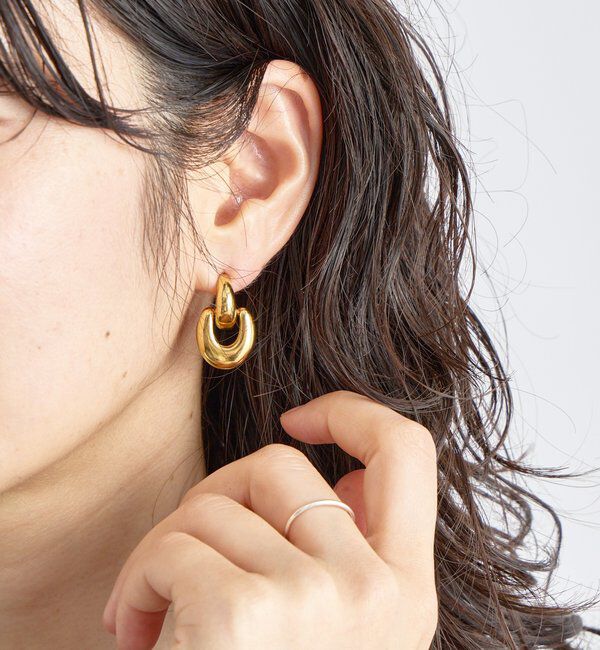  「【R.good(アールドットグッド)】コンビモチーフピアス」|ブローチ・コサージュ|ゴールド