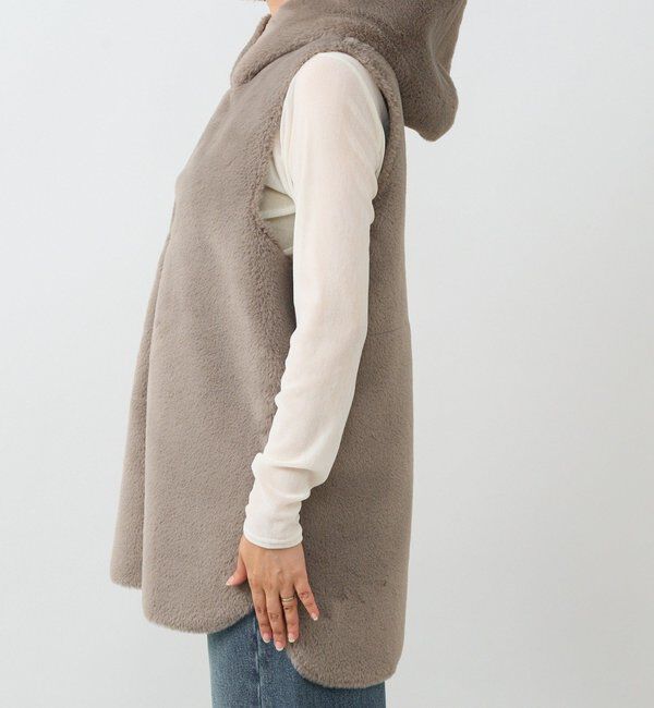  「【シーズンムード高まる】エコファーフードジレ」|ベスト・ジレ|