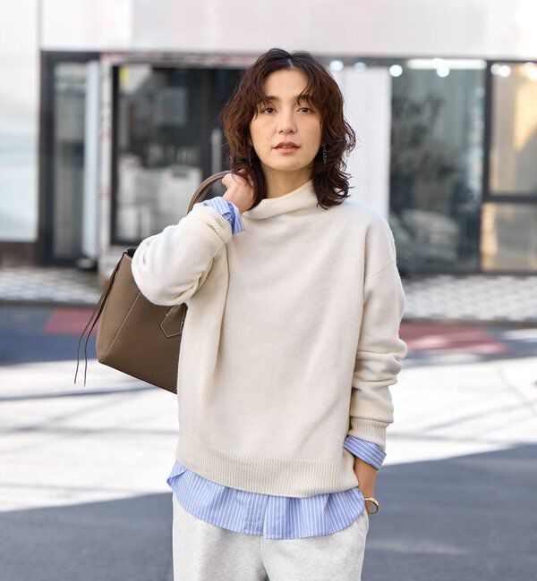  「【5色展開/万能トップス】ウール100NEWボトルネックニット」|ニット・セーター|