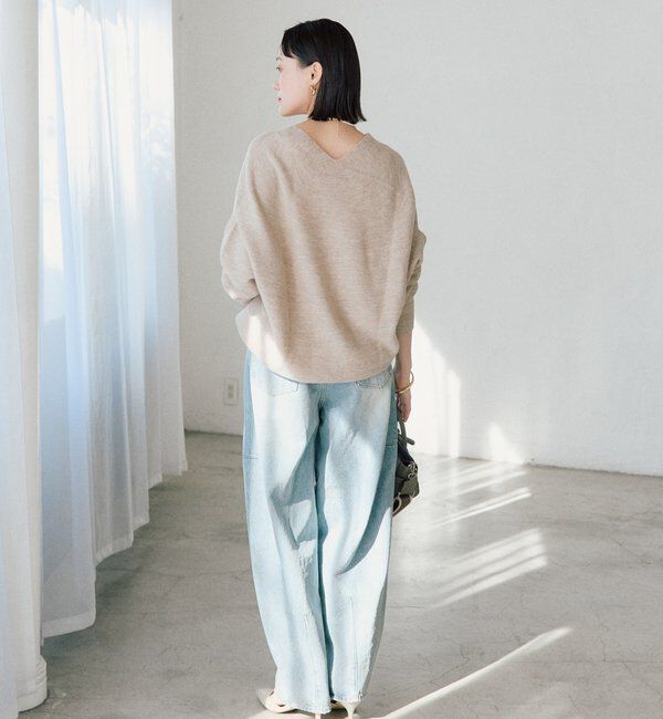  「【リバイバル/新色追加/7色展開】ウール100NEWバックボリュームニット」|ニット・セーター|