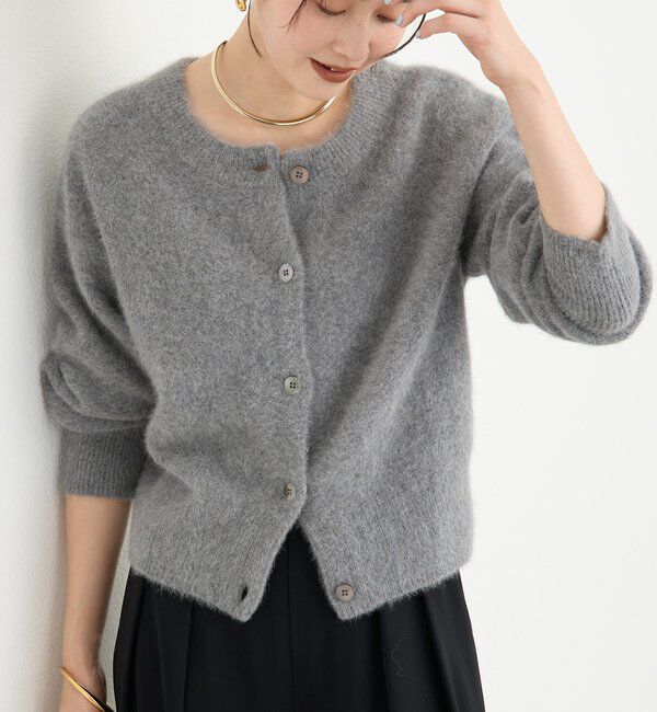  「【上質素材】ヘアリーヤーン2wayカーディガン」|カーディガン|