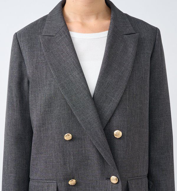  「【美シルエット】シャークスキンピークドラペルジャケット」|テーラードジャケット|