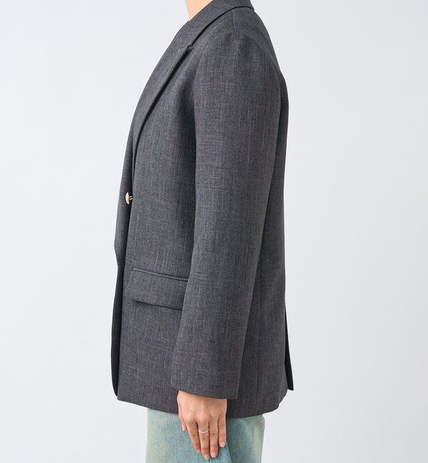  「【美シルエット】シャークスキンピークドラペルジャケット」|テーラードジャケット|