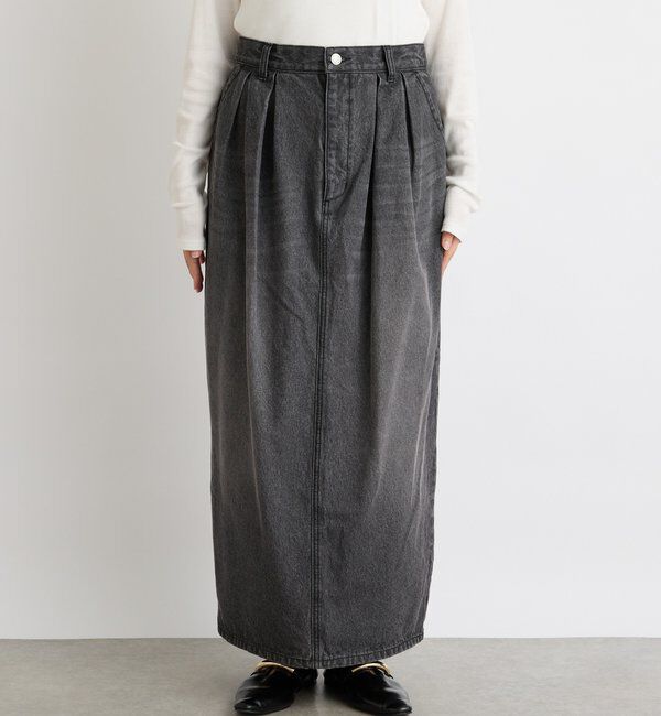  「【MONN.:.(モン)】タックコクーンマキシスカート」|スカート|