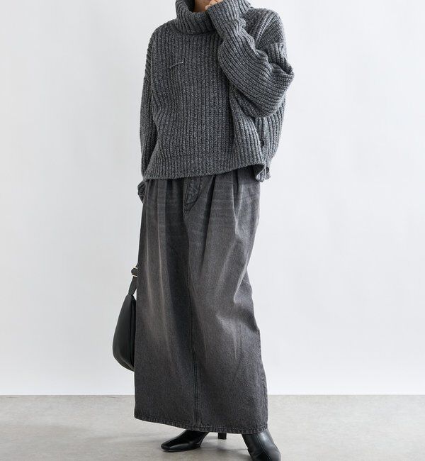  「【MONN.:.(モン)】タックコクーンマキシスカート」|スカート|