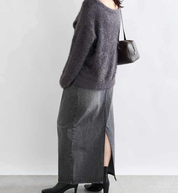  「【MONN.:.(モン)】タックコクーンマキシスカート」|スカート|