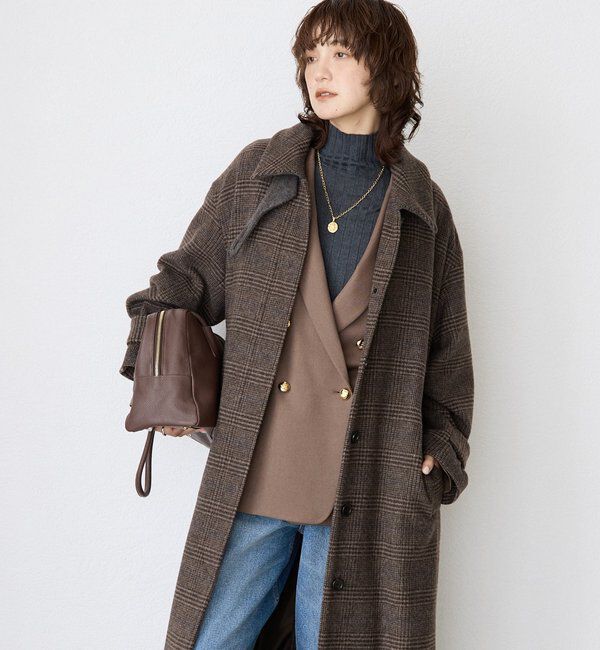  「【インフルエンサーSHIHO企画】チェックステンカラーコート」|その他|