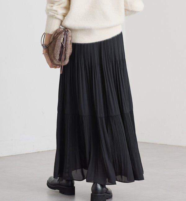  「【上品見え】ティアードプリーツスカート」|スカート|