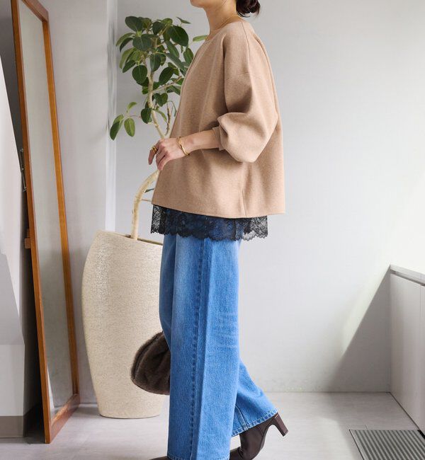  「【抜け感◎】キーネッククッションニット」|ニット・セーター|