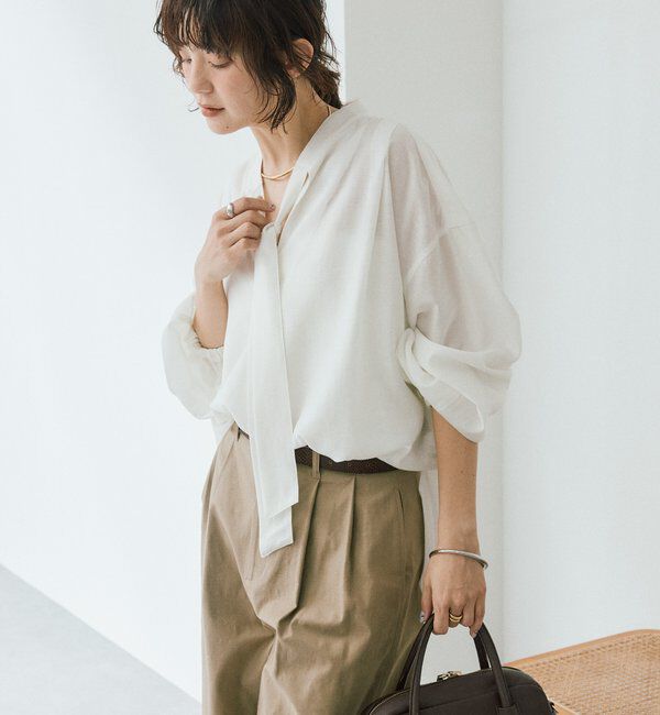  「予約【オンオフ使える】ナロータイブラウス」|シャツ・ブラウス|