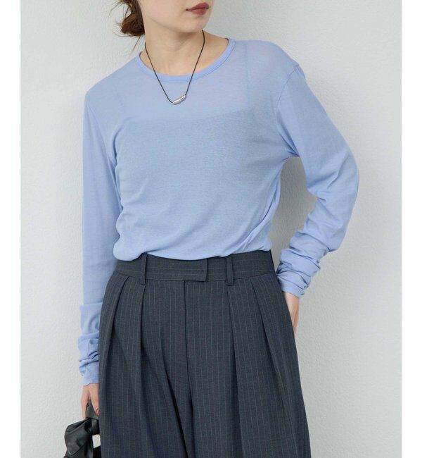 La nature linge「【La nature linge】NEWロングスリーブTシャツ」|Tシャツ・カットソー|サックスブルー