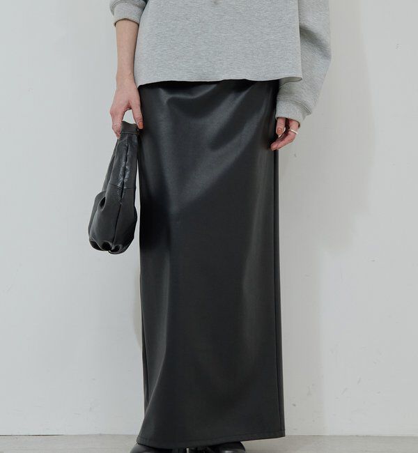  「フェイクレザータイトスカート」|スカート|