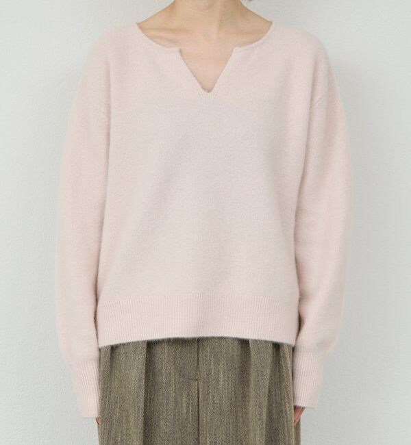  「【デコルテ美人ニット】ファーウールキーネックニット」|ニット・セーター|