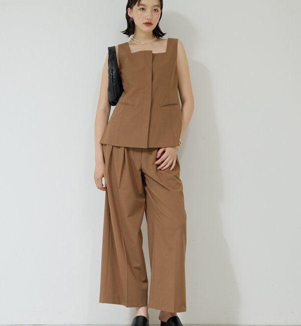  「【セットアップ対応】スクエアネックベスト」|ベスト・ジレ|