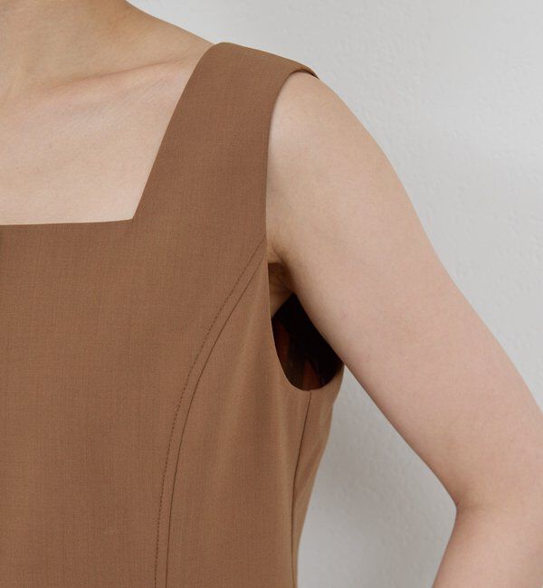  「【セットアップ対応】スクエアネックベスト」|ベスト・ジレ|