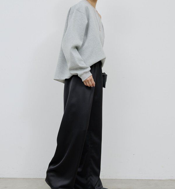  「ワイドドロストサテンパンツ」|チノ|