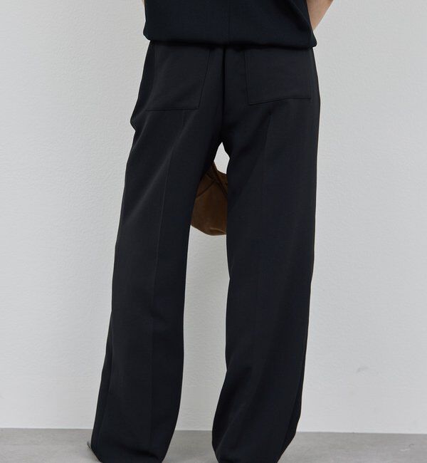  「【シワになりにくい】ジャージータックワイドパンツ」|チノ|