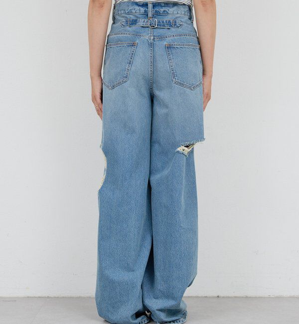  「【PEAS】スラッシュデニムパンツ」|デニム|