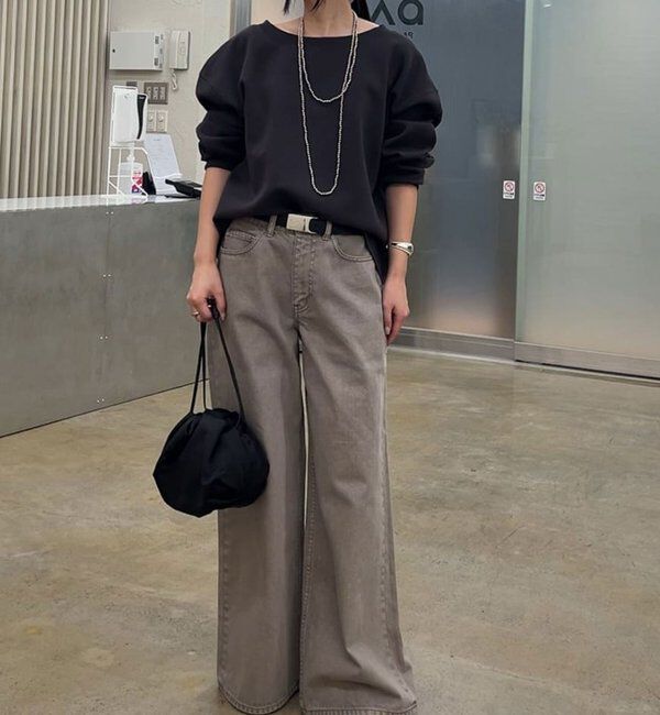  「【新色BR登場！】【大人のスウェット】ボートネックスウェット」|Tシャツ・カットソー|