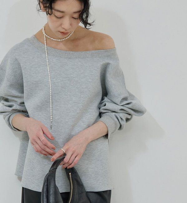  「【新色BR登場！】【大人のスウェット】ボートネックスウェット」|Tシャツ・カットソー|グレー