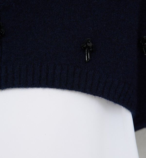  「【25th記念アイテム】ビジューショートVニット」|ニット・セーター|