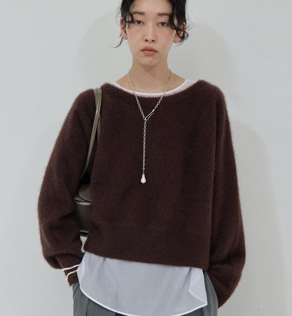  「ファーボートネックプルオーバー」|ニット・セーター|