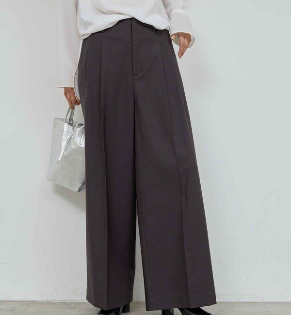  「ベルトレスタックワイドパンツ」|チノ|