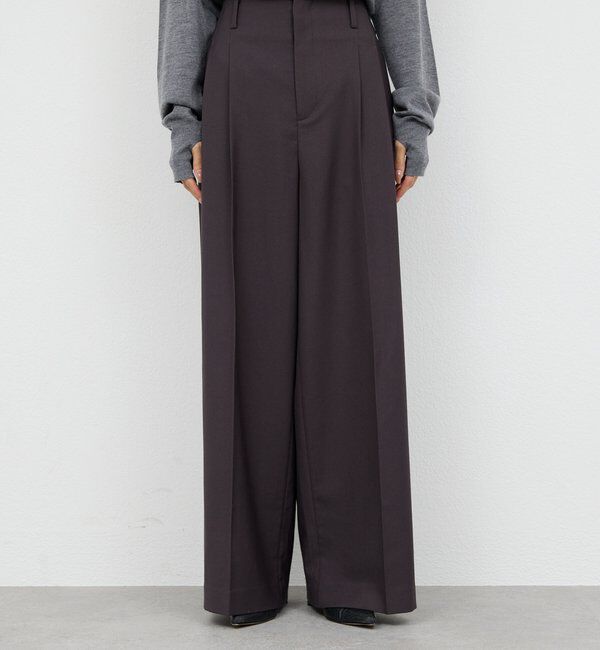  「ベルトレスタックワイドパンツ」|チノ|