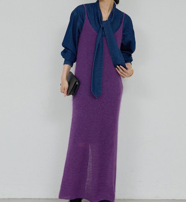  「【比留川游さんコラボ】シアーニットキャミワンピース」|ワンピース|