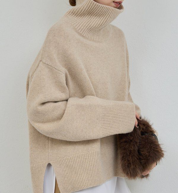  「【手洗い可】ウールタートルプルオーバー」|ニット・セーター|