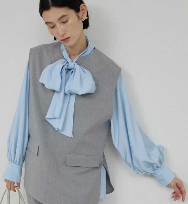  「【セットアップ対応】スキッパージレ」|シャツ・ブラウス|グレー