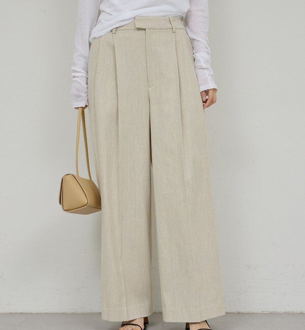  「【セットアップ対応】ダブルタックツイードパンツ」|チノ|