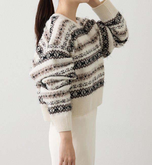  「【再値下げ】フェアアイルクロップドニット」|ニット・セーター|