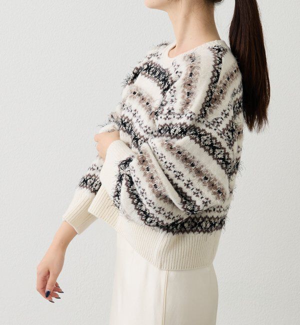  「【再値下げ】フェアアイルクロップドニット」|ニット・セーター|