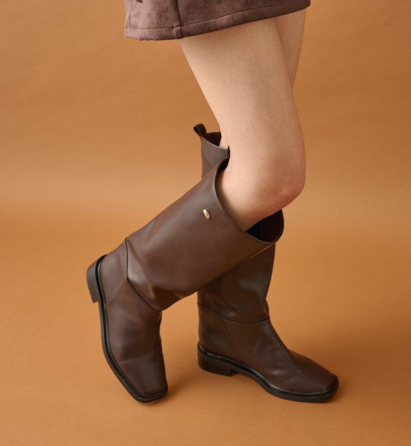  「スクエアトゥロングブーツ」|ロングブーツ|