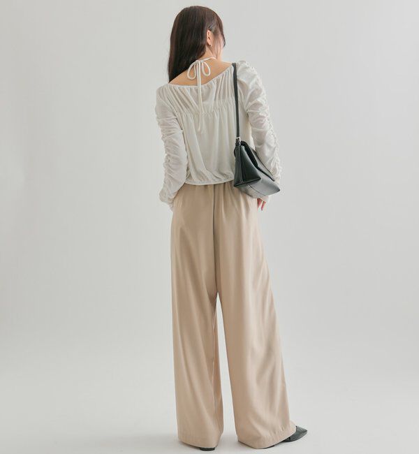  「【オールシーズン対応/WEB限定アイボリー】フリルイージーパンツ」|チノ|