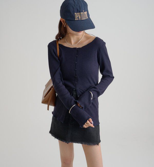  「起毛リブボタンカーディガン」|Tシャツ・カットソー|