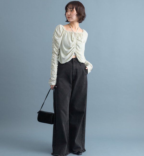  「スクエアネック シャーリングカーディガン」|Tシャツ・カットソー|