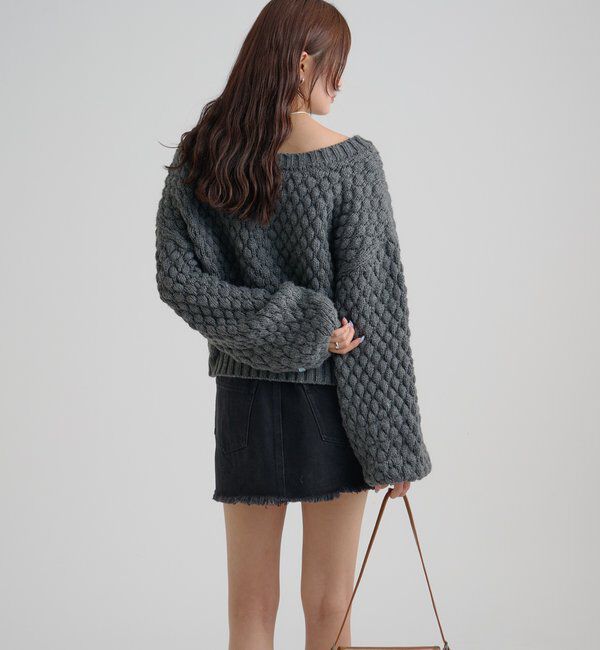  「ポコポコニットカーディガン」|カーディガン|