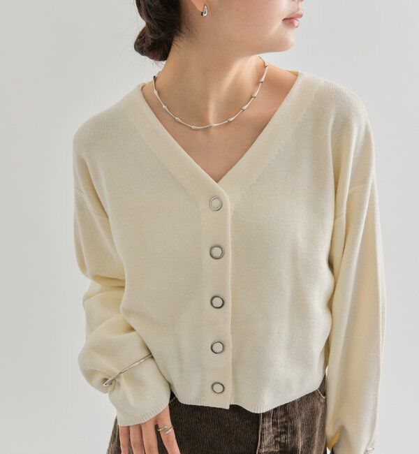  「Vボタンカーディガン」|カーディガン|
