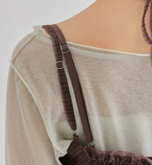  「シアーチェックキャミワンピース」|ワンピース|