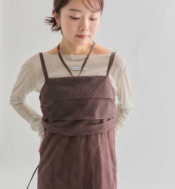  「シアーチェックキャミワンピース」|ワンピース|